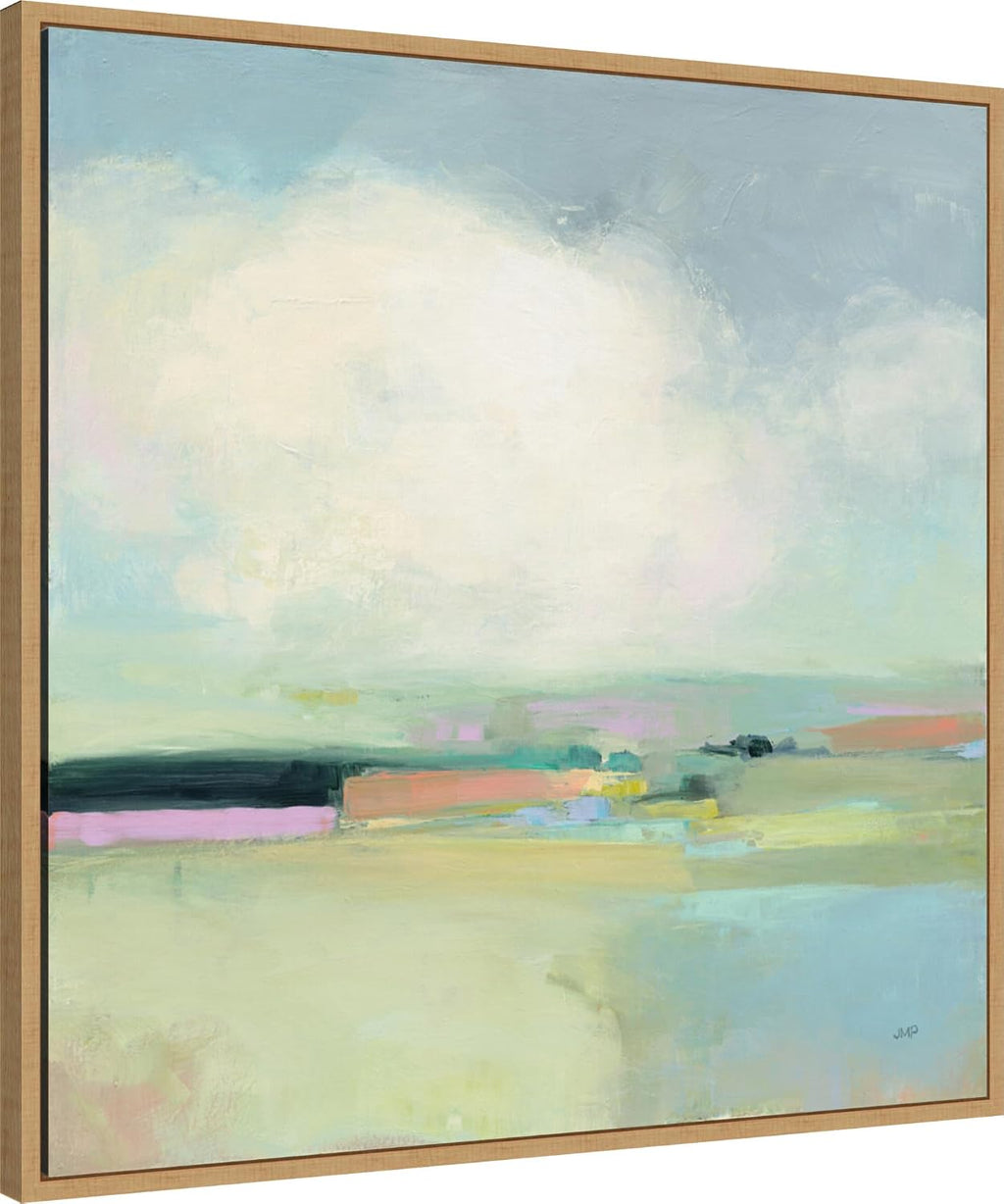 Amanti Art Framed Canvas Wall Art 30x30 Colorful Landscape by Julia Purinton, Framed Wall Art Canvas, Abstract Artwork, Modern Contemporary Decor, Large Poster Painting for Living Room, Bedroom