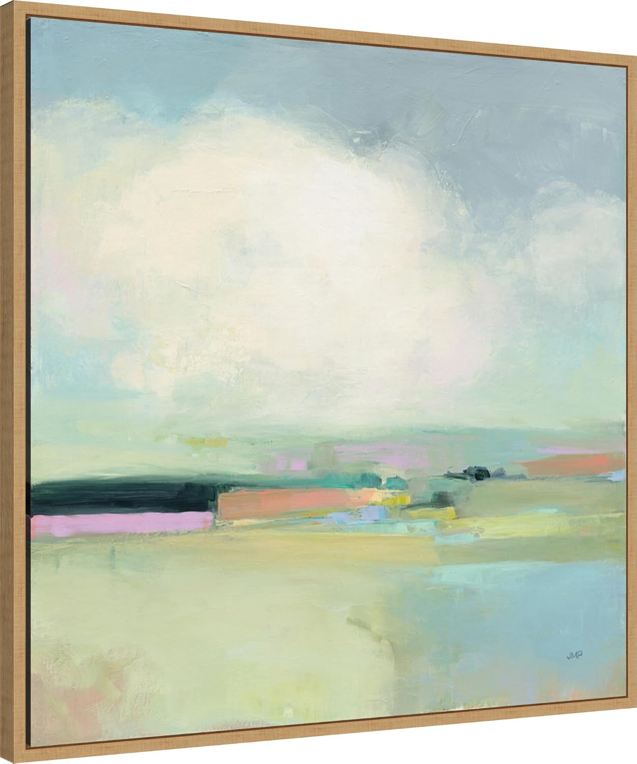 Amanti Art Framed Canvas Wall Art 30x30 Colorful Landscape by Julia Purinton, Framed Wall Art Canvas, Abstract Artwork, Modern Contemporary Decor, Large Poster Painting for Living Room, Bedroom