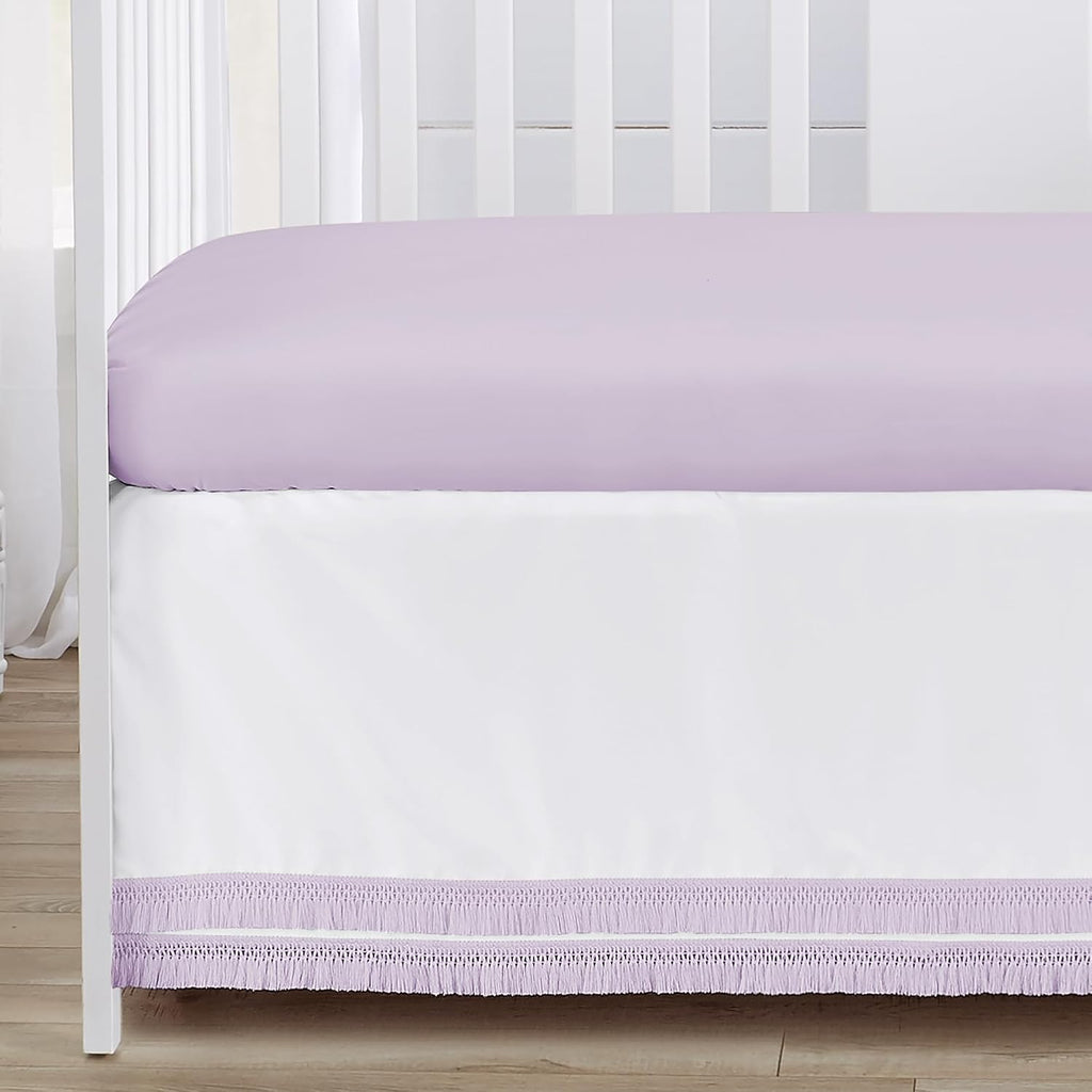 Sweet Jojo Designs Lavender Purple Boho Shabby Chic Floral Girl Baby Crib Bedding Set Infant Nursery Room BreathableBaby Breathable Mesh Crib Liner Blanket Fitted Sheet 6pc Bohemian Vintage Watercolor