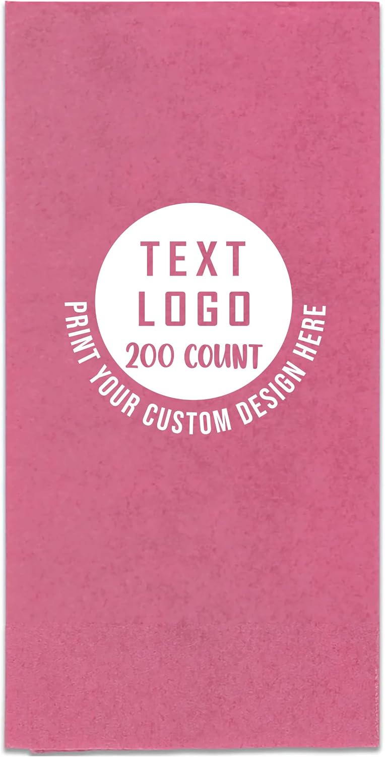 Personalized One-Color Imprint Dinner Napkins for Parties, Events, and Restaurants