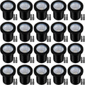 Low Voltage Landscape Lights Well Lights Landscape LED in Ground Light IP67 Waterproof Outdoor Landscape Lighting with Connectors for Pathway Garden Yard Fence Deck (Warm White 3000K)