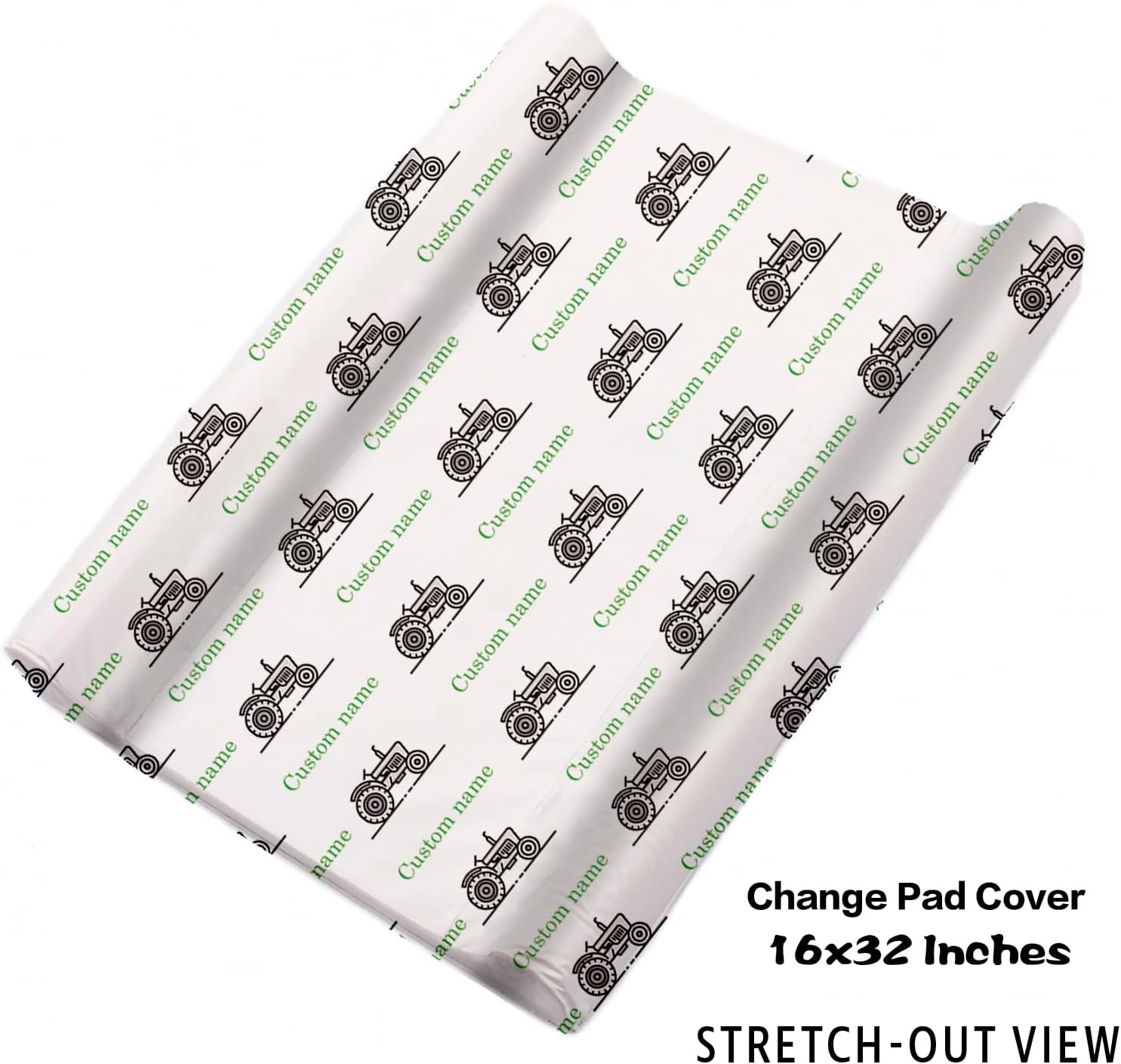 Personalized Crib Bedding Set for Baby Boys, Farm Truck Pattern Custom Name Baby Crib Sets 5-Pcs, Double Layer Baby Blanket Fitted Sheet Changing Pad Cover Rug Wall Art Set
