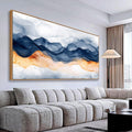Tucai Decor Modern Abstract Mountain Wall Art Canvas Prints Navy Blue and Orange With Wood Frame Large Living Room Decor Bedroom Office Wall Decor 24 x 48 inch Ready to Hang
