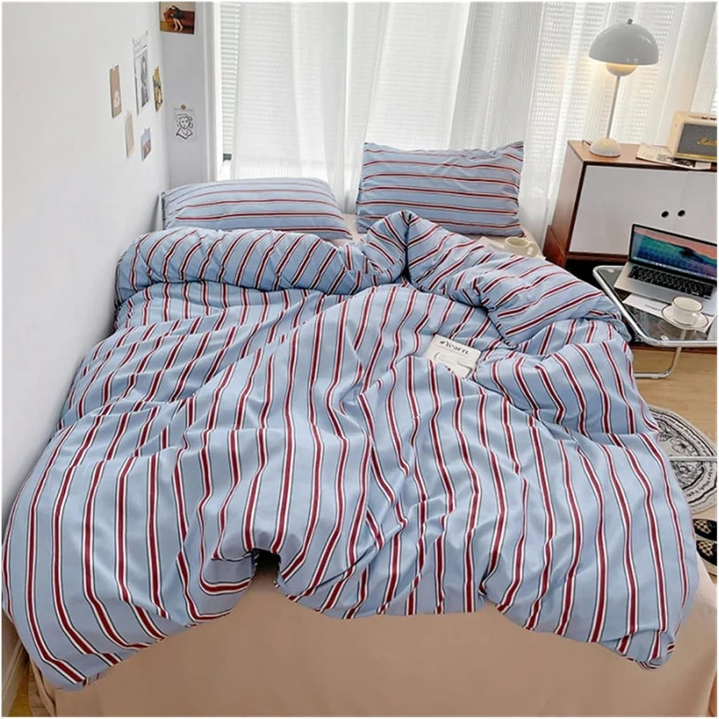 ADovz Pure Cotton Duvet Cover Bed Sheet Pillow Case 4pcs Bedding Set Soft Comforter Quilt Cover Sleeping Naked Bed Linen,Bed Sheets, FH-762