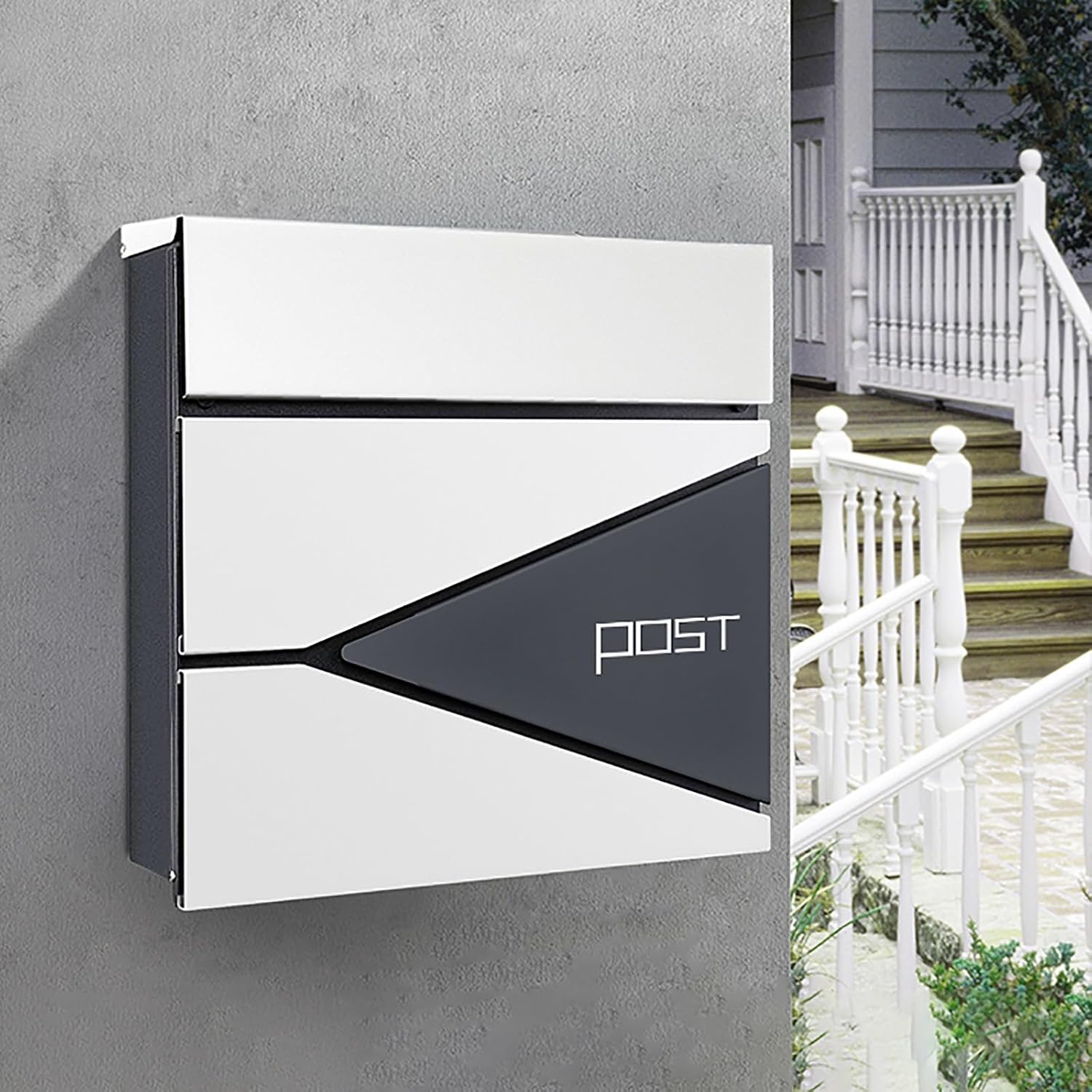 Mailboxes for Outside, Locking Wall Mount Mailboxes, Large Capacity Metal Mailbox, for Outside, Home, Office Business(Gray)
