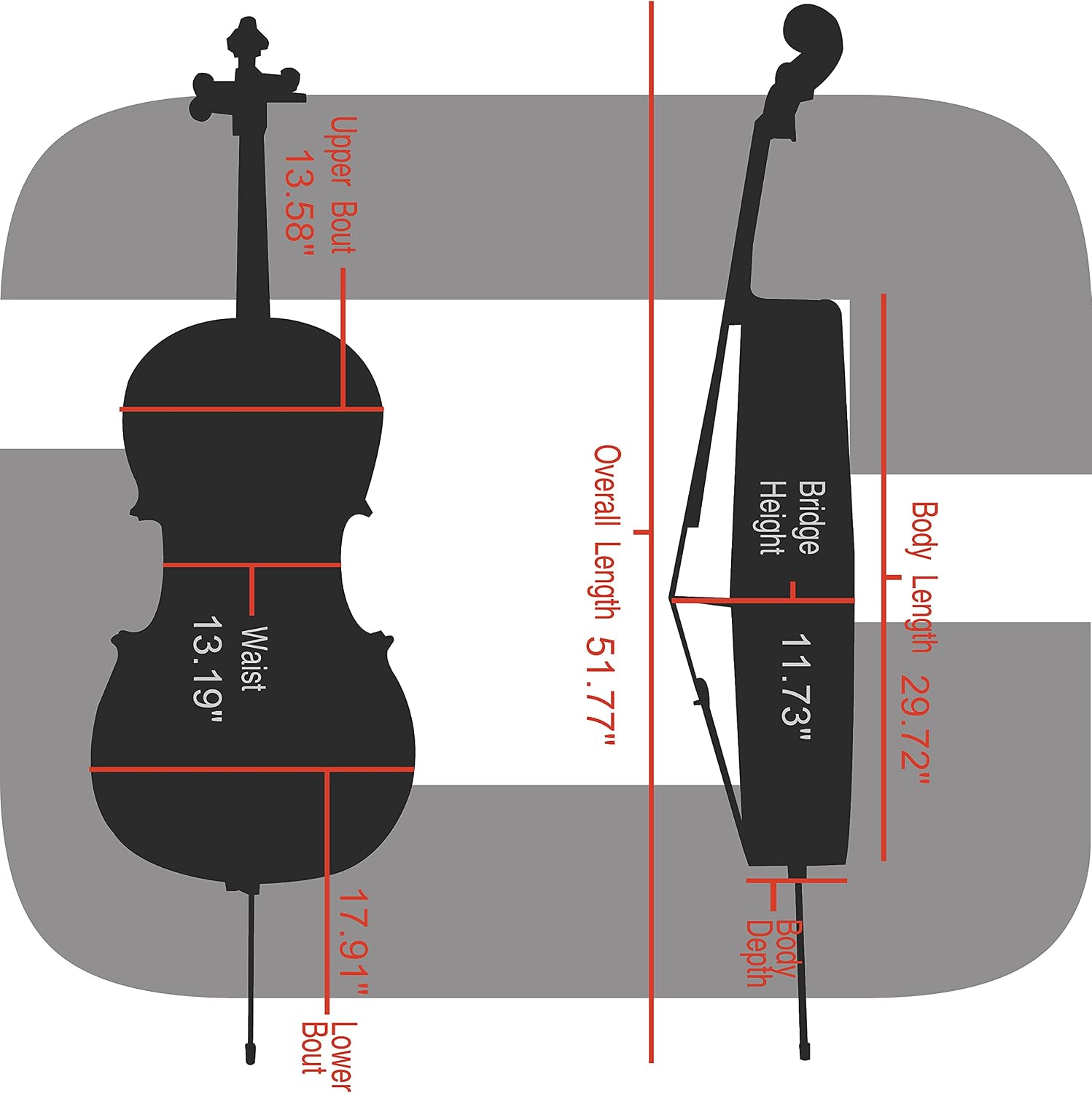 Crossrock Poly Carbon 4/4 Cello Case | Matte Black with Wheels & Music Pouch – Lightweight Hard Shell for Daily Commute & Student Orchestra