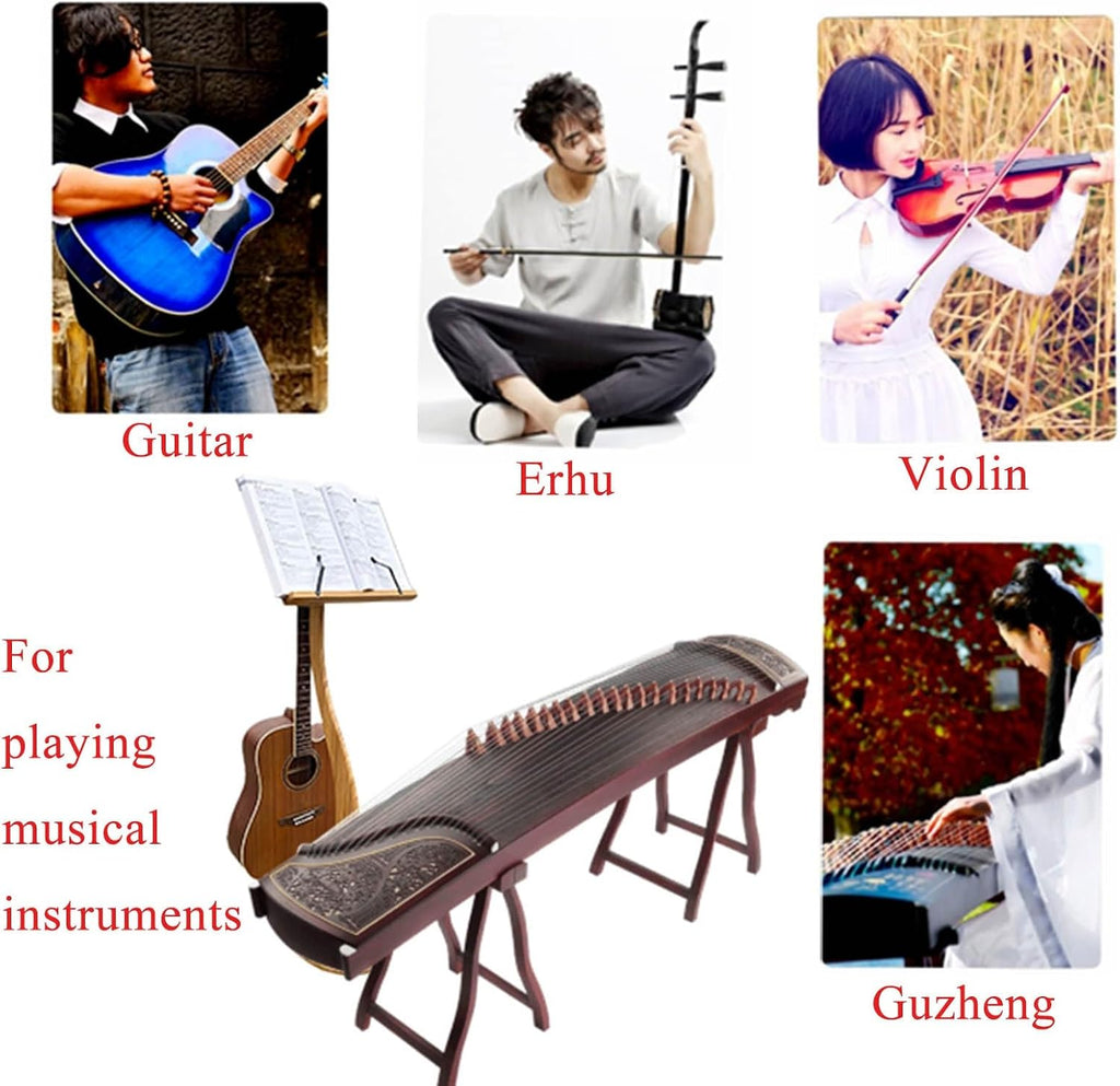 WORDFUN Bamboo Sheet Music Stand, Violin Music Stand, 340° Flip Design, Detachable, Professional Music Book Holder, Stability, for Performence, Guitar, Ukulele, Violin Players