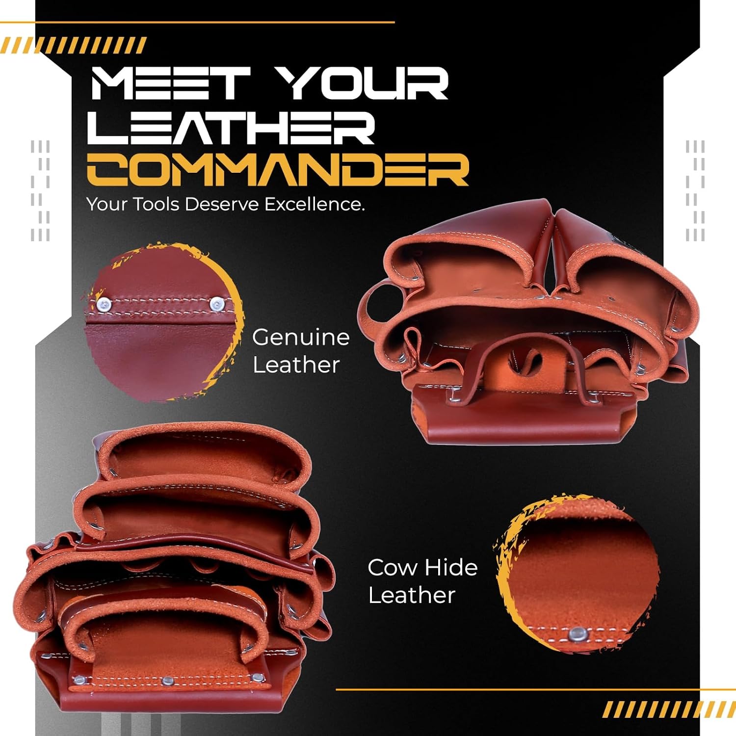 AP-LEATHER PRO-19 100% Genuine Full Grain Leather Tool Belt/Pouch/Bag, tool belt with suspenders, Comfort Back Support Tool Pouches With Suspenders (Maroon)