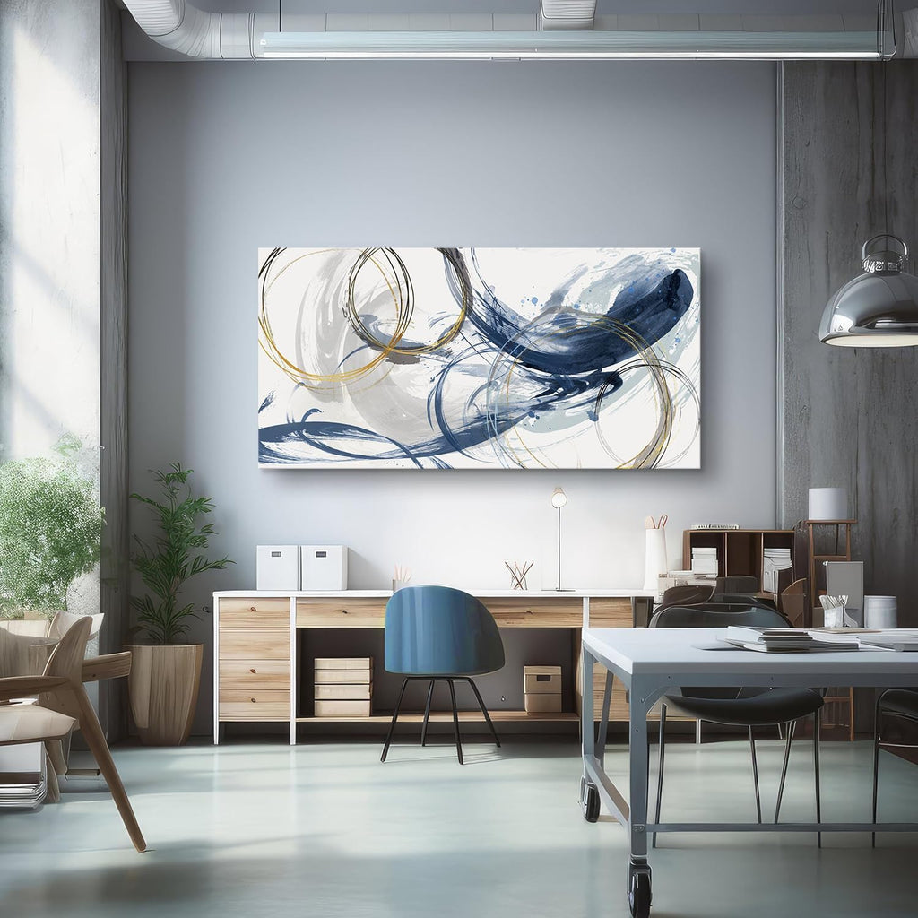 Sxurmtiie lagre Canvas Wall Art Abstract Art Paintings Blue Fantasy Colorful Graffiti on White Background 30inch x60inch Modern Artwork wall Decor for Living Room Bedroom Kitchen