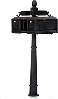 Contemporary Decorative Cast Aluminum Double Better Box Mailbox Black