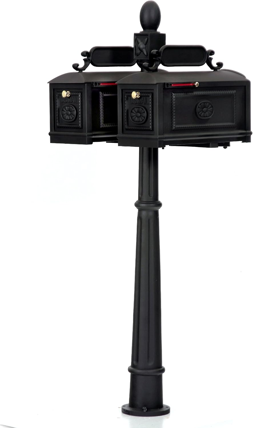 Contemporary Decorative Cast Aluminum Double Better Box Mailbox Black
