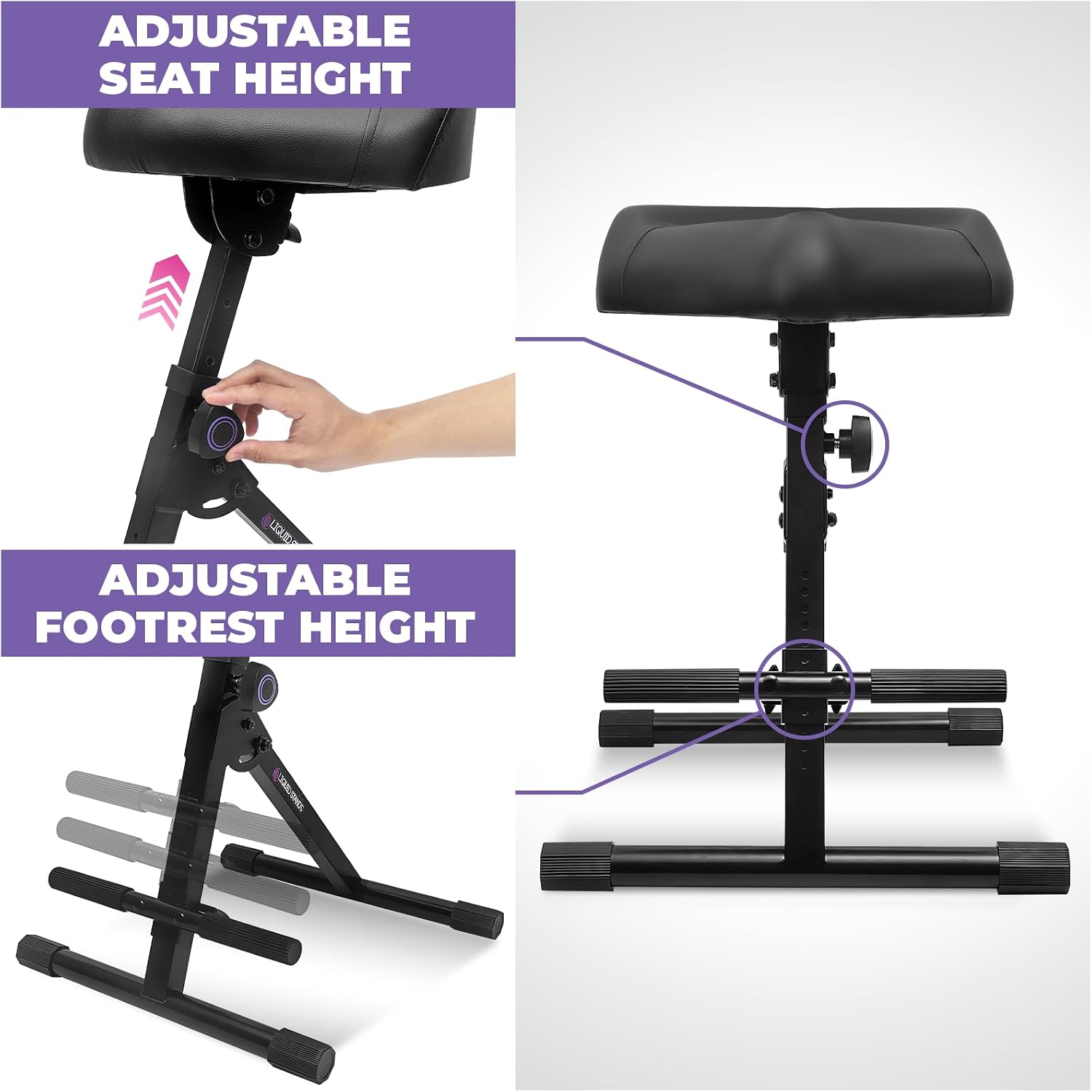 Liquid Stands Guitar Stool for Adults, Height Adjustable Guitar Chair - Comfortable Musician Drum Throne - Padded Drum Seat for Double Bass, Musician, Drummer, Guitarist Player