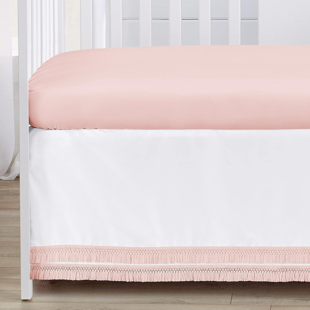 Sweet Jojo Designs Blush Pink Boho Shabby Chic Floral Girl Baby Crib Bedding Set Infant Nursery Room BreathableBaby Breathable Mesh Crib Liner Blanket Fitted Sheet Skirt 6p Ivory Bohemian Watercolor