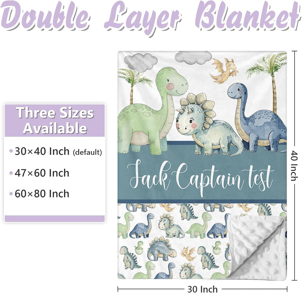 Personalized Baby Crib Bedding Set, 5 Pcs Custom Name Nursery Bedding Set for Girls Boys, Green Dinosaur Baby Crib Set for Toddlers Infants, Double Layer Bedding Crib Sets Customized Gifts