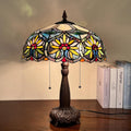 Capulina Tiffany Lamp Stained Glass Table Lamp 2-Light 16X16X24 Inches Gorgeous Grape Sunflower Tiffany Style Desk Lamp for Bedrooms Living Room Study Home Office