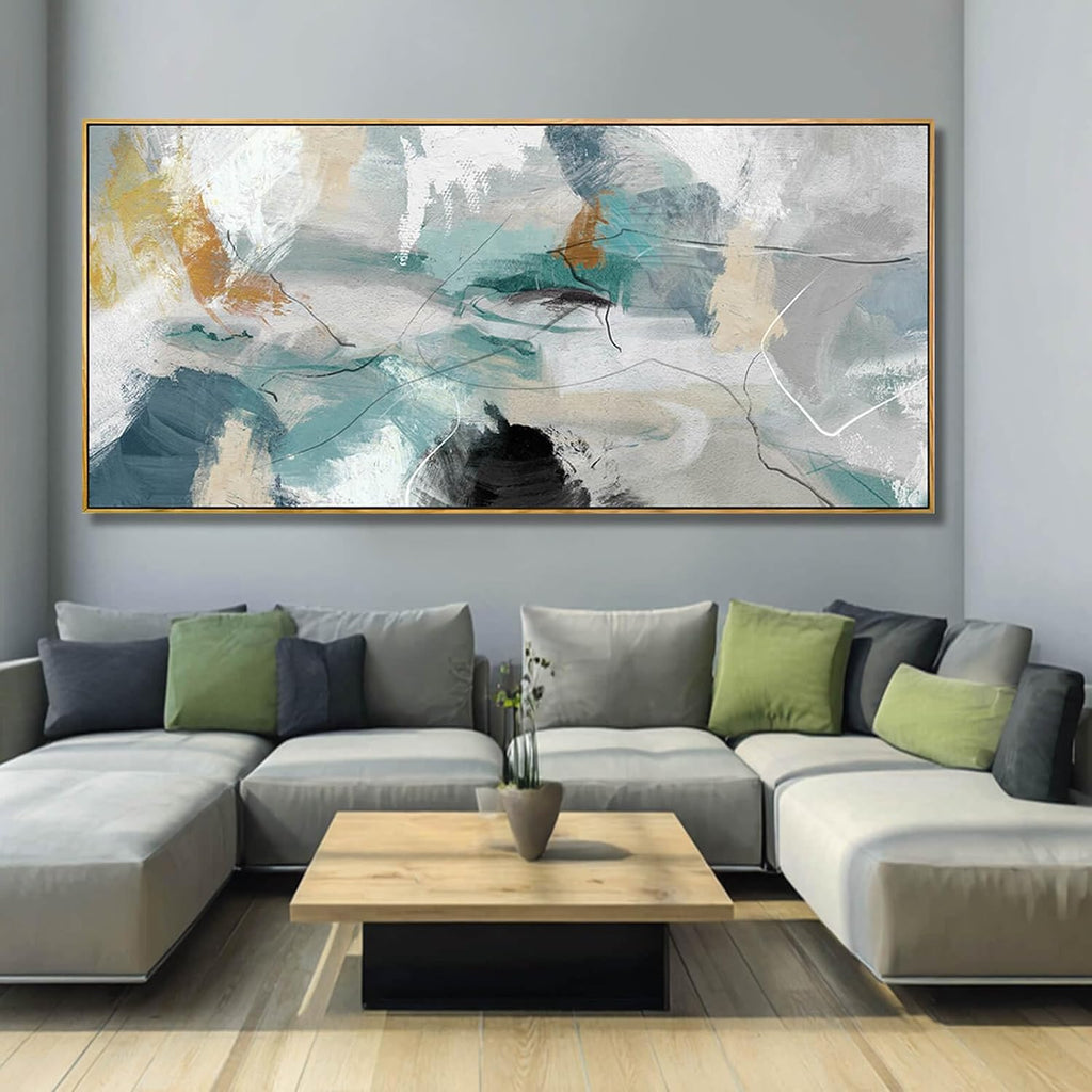 Abstract Framed Wall Art Colorful Picture Prints Line Canvas Poster 40'x86' Bedroom Artwork Home Decorations for Living Room