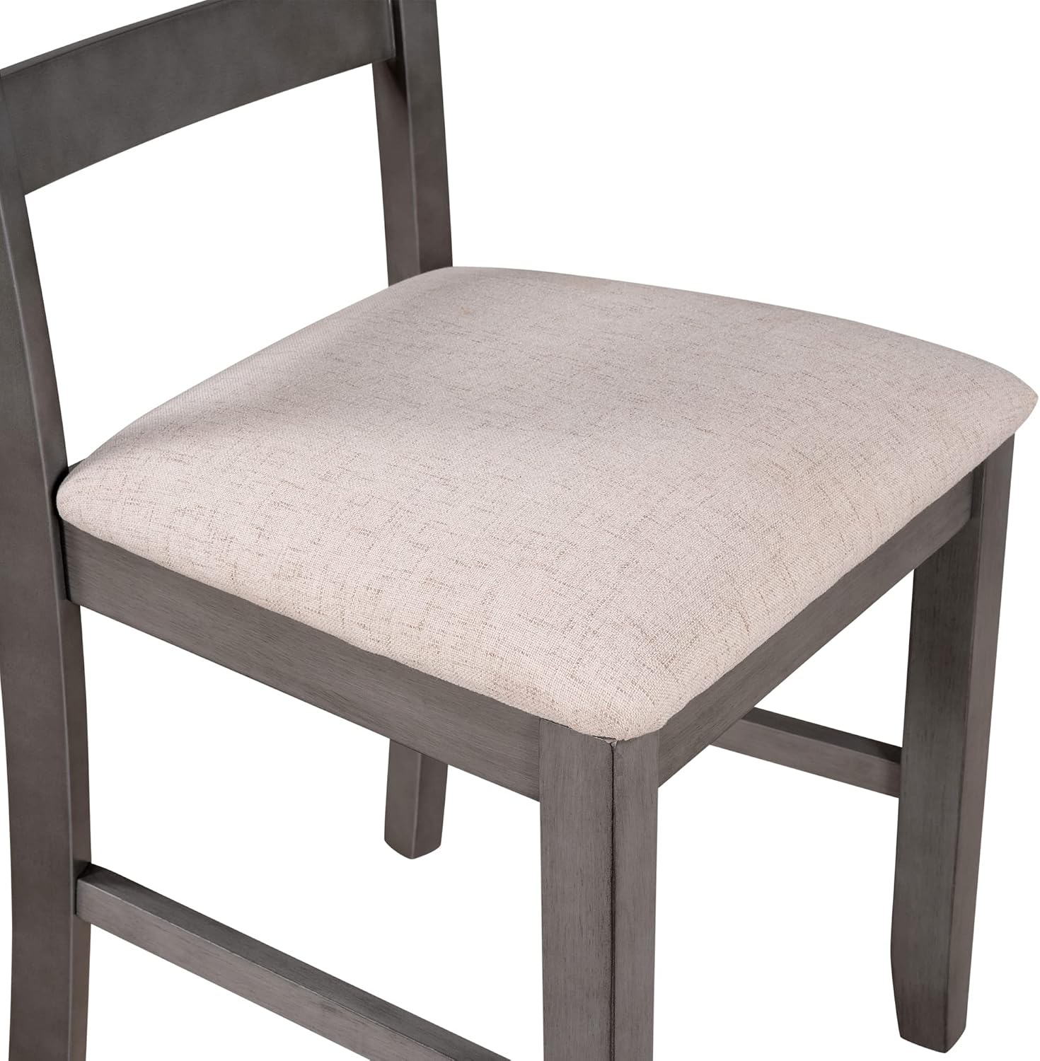 6 Piece Kitchen Dining Table Set with Rectangular Table and Comfortable Cushioned Seat, Farmhouse Rustic Wood Dining Room Set for 4-6 Persons, Dining Set for Family (Gray-1)