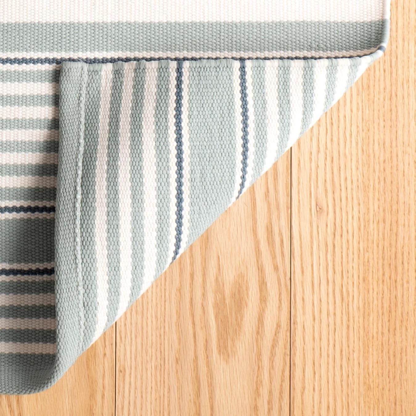 Dash and Albert Rugby Stripe Indoor/Outdoor Area Rug - 4' x 6' Light Blue - Striped Handwoven Washable Accent Rug - Durable, Lightweight, Fade Resistant, High Traffic Areas Sunroom, Deck, Kitchen