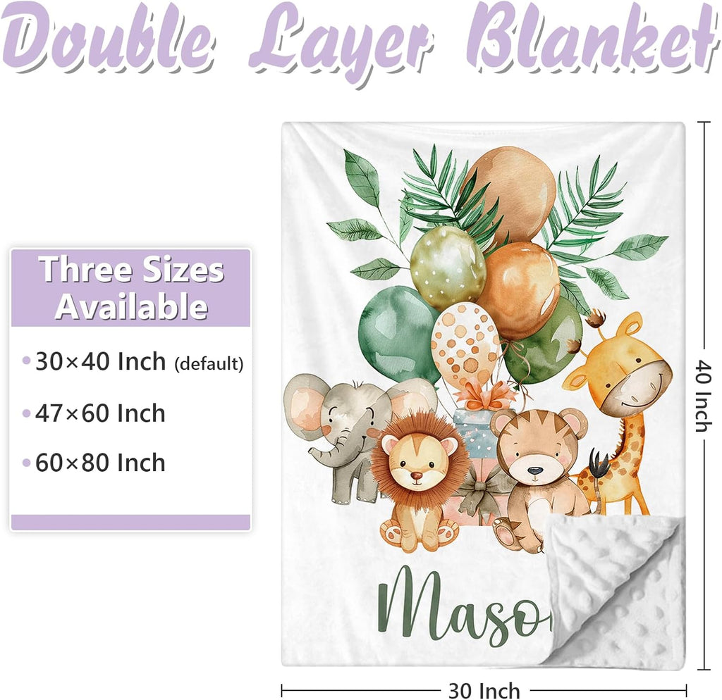 Custom Baby Crib Bedding Set, 5 PCS Personalized Name Baby Crib Sets for Girls Boys, Forest Animals Theme Nursery Bedding Sets for Infant Toddler, Double Layer Flannel Bed Set Customized Gifts