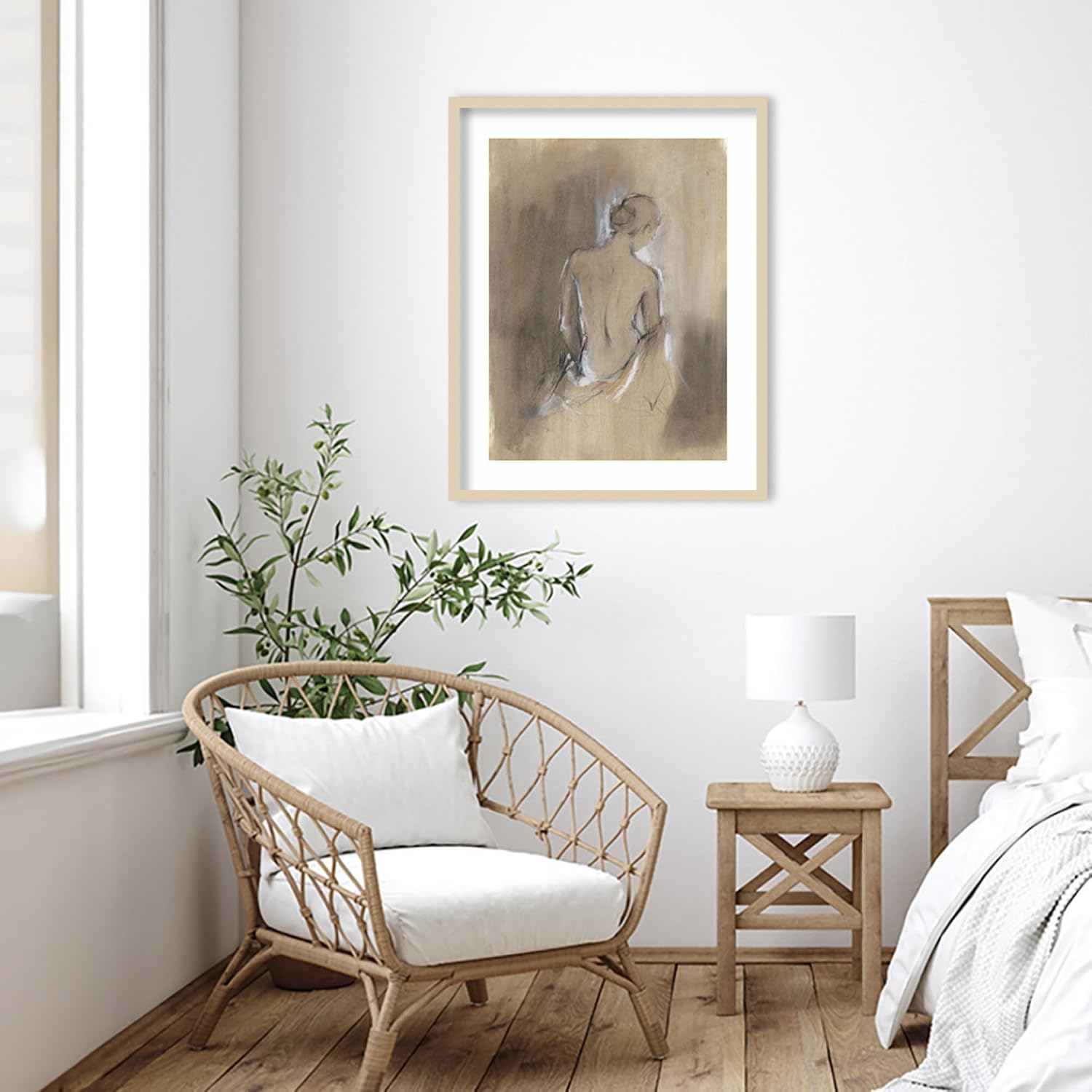 Amanti Art Framed Wall Art Print 33x26 Embellished Contemporary Figure II by Ethan Harper, People Wall Art, Modern Contemporary Decor, Large Poster Painting Artwork for Living Room, Bedroom, Bathroom