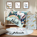 Personalized Baby Crib Bedding Set, Custom Name Nursery Bedding, Unicorn 5 Pcs Baby Bedding Set for Girl Boy, Double Layer Crib Set, Customized Gifts(Fixed Size)