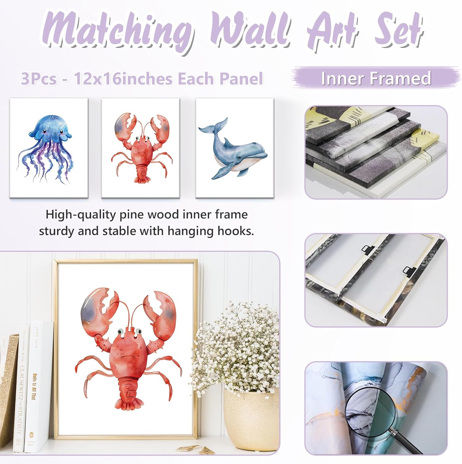 Personalized Baby Crib Bedding Set, 5 Pcs Custom Name Nursery Bedding Set for Girls Boys, Ocean Animals Baby Crib Set for Toddlers Infants, Double Layer Bedding Crib Sets Customized Gifts