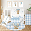 Personalized Baby Crib Bedding Set, Custom Name Nursery Bedding, Hot Air Balloon 5 Pcs Baby Bedding Set for Girl Boy, Double Layer Crib Set, Customized Gifts(Fixed Size)