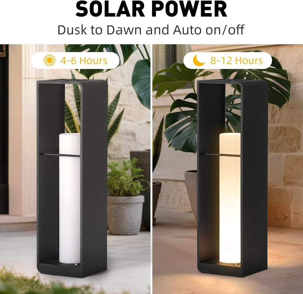 Outdoor Lights for Patio, IP65 Solar Lanterns Outdoor Waterproof, 3000K LED Path Lights, Outside Floor Lamp Solar Powered, Dusk to Dawn Landscape Lighting for Deck Garden Yard Backyard Porch