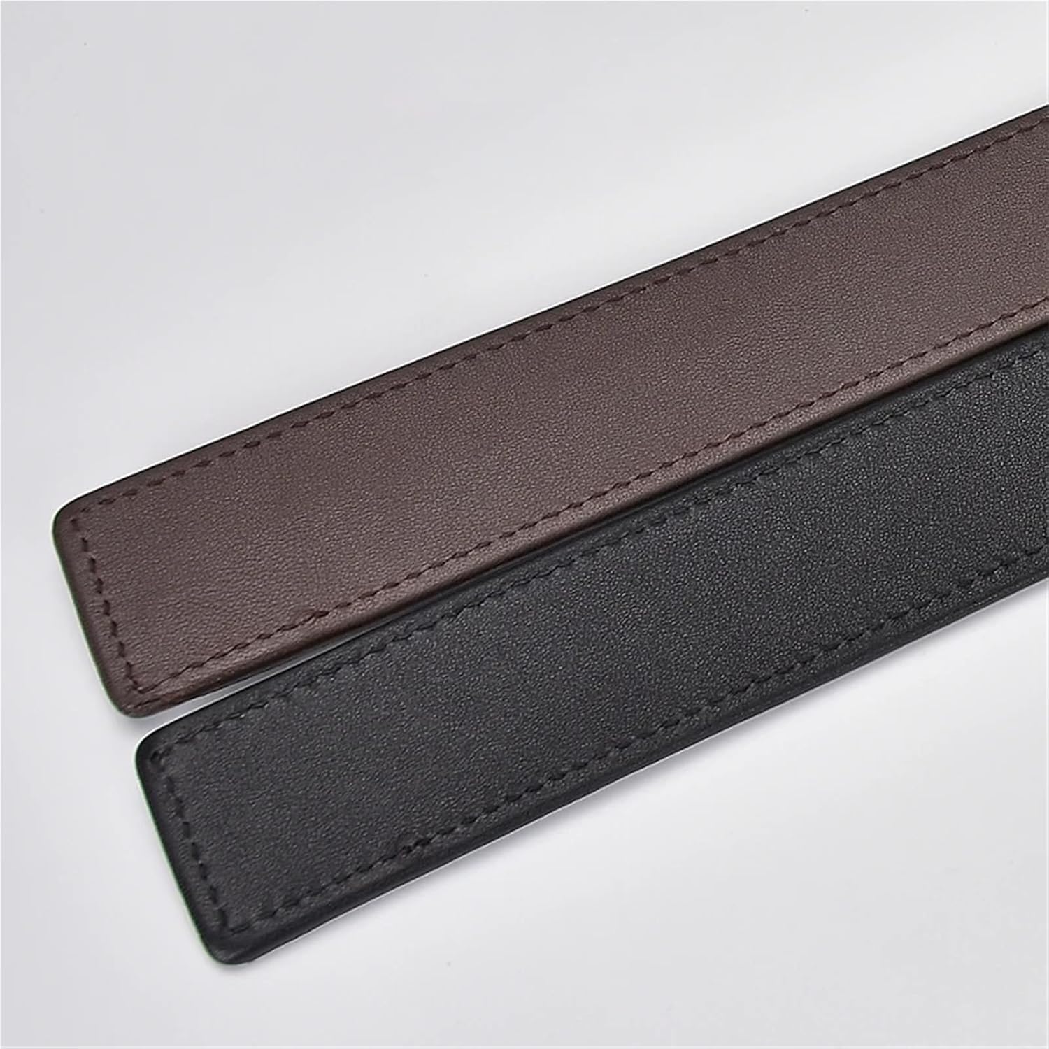 1 PCS Leather Belt Without Buckle Headless Men's Pants Belt(Brown,115cm)