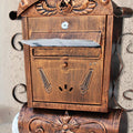 European Lockable Secure Mailbox Wall Mounted Metal Mail Box Newspaper Letter Post Box Garden Decoration Home Apartment Postbox