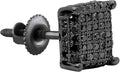 Dazzlingrock Collection 0.25 Ctw Round Black Diamond 7.4mm Hip Hop Stud (1Pc Only) in Black Plated 925 Sterling Silver, Screw Back,Unisex Design Ladies,Mens Real Diamond Earrings