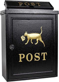 Suggestion Box Safe Lock Box Ballot Box Donation Box Lockable Letter Box Mailbox Large Retro Mailbox/Post Box/Metal Furnished Letterbox Parcel Box Drop Box (Color : Black)