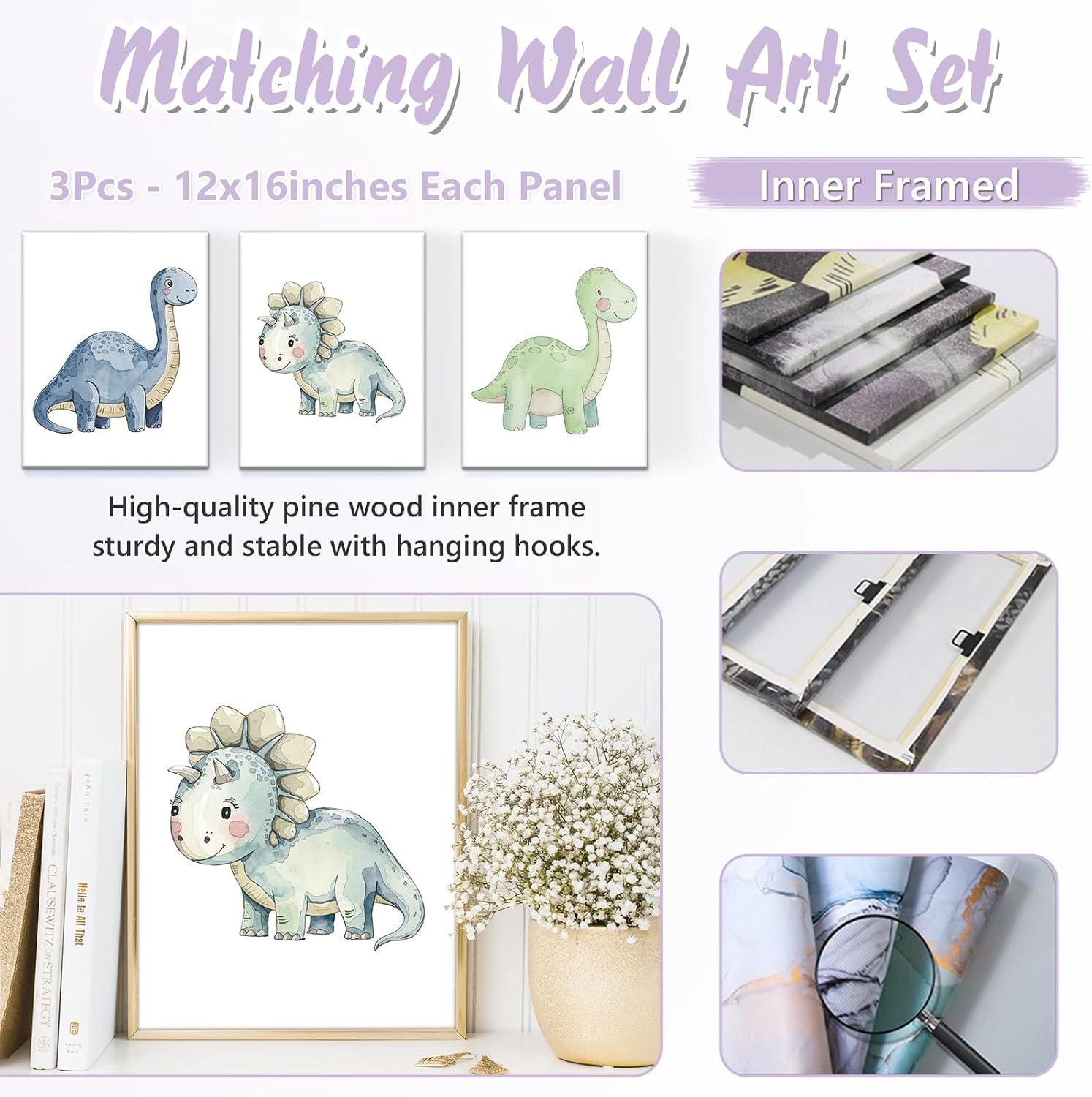 Personalized Baby Crib Bedding Set, 5 Pcs Custom Name Nursery Bedding Set for Girls Boys, Green Dinosaur Baby Crib Set for Toddlers Infants, Double Layer Bedding Crib Sets Customized Gifts