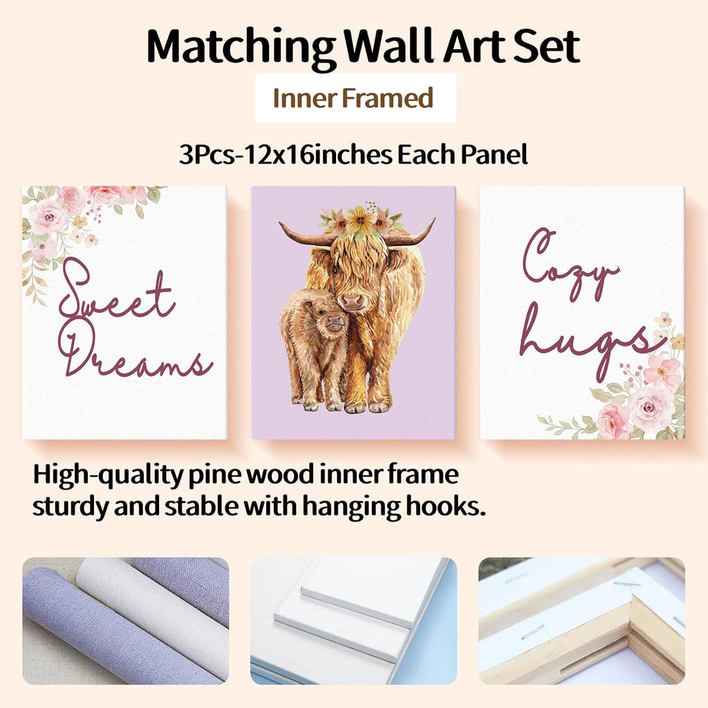 Personalized Baby Crib Bedding Set, Custom Name Nursery Bedding, Yak 5 Pcs Baby Bedding Set for Girl Boy, Double Layer Crib Set, Customized Gifts(Fixed Size)