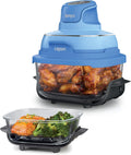 Ninja Crispi 4-in-1 Glass Air Fryer | 450°F | Non-Toxic | 4QT & 6-Cup Glass Containers w/Lids | Microwave, Freezer, Dishwasher Safe | Max Crisp, Air Fry, Bake, Recrisp | Electric Cobalt | FN101BL2