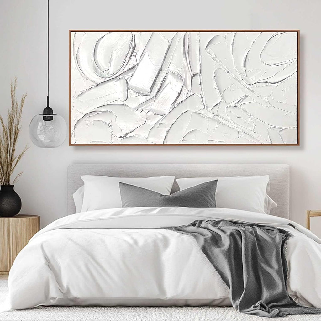XIANSHOU White Wall Art For Living Room Extra Large Wall Decor Abstract Paintings Modern Artwork Pictures Arts 36'x70'