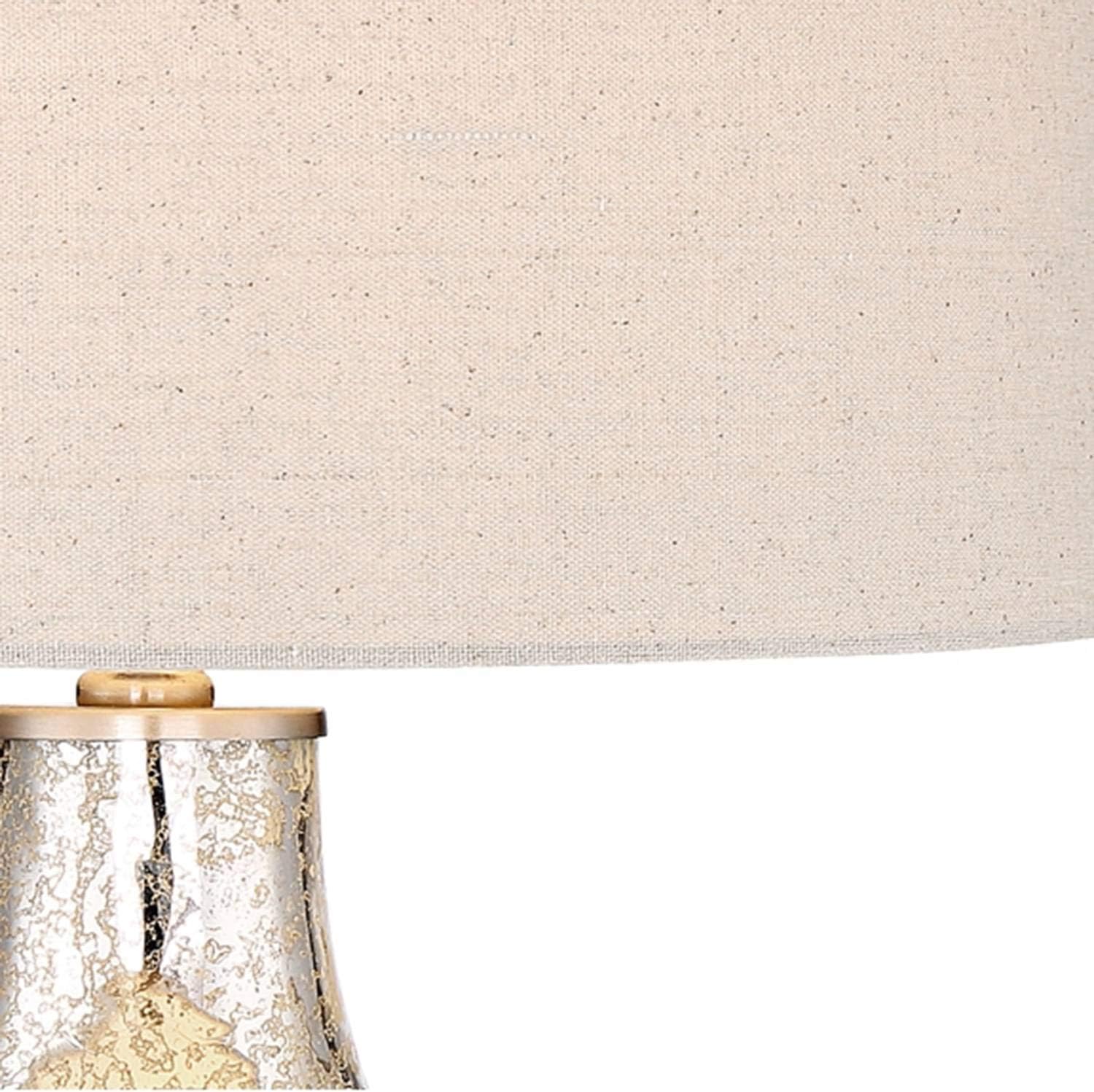 360 Lighting Waylon Modern 3-Way Table Lamp 28' Tall with Table Top Dimmer Mercury Glass Dimpled Textured Off White Drum Shade for Bedroom Living Room House Home Bedside Nightstand