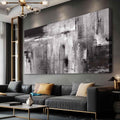 XIANSHOU Black Abstract Wall Art Living Room Decor Painting 29'x 58' White Abstract Graffiti Wall Decorations for Bedroom Kitchen Dining Room Office
