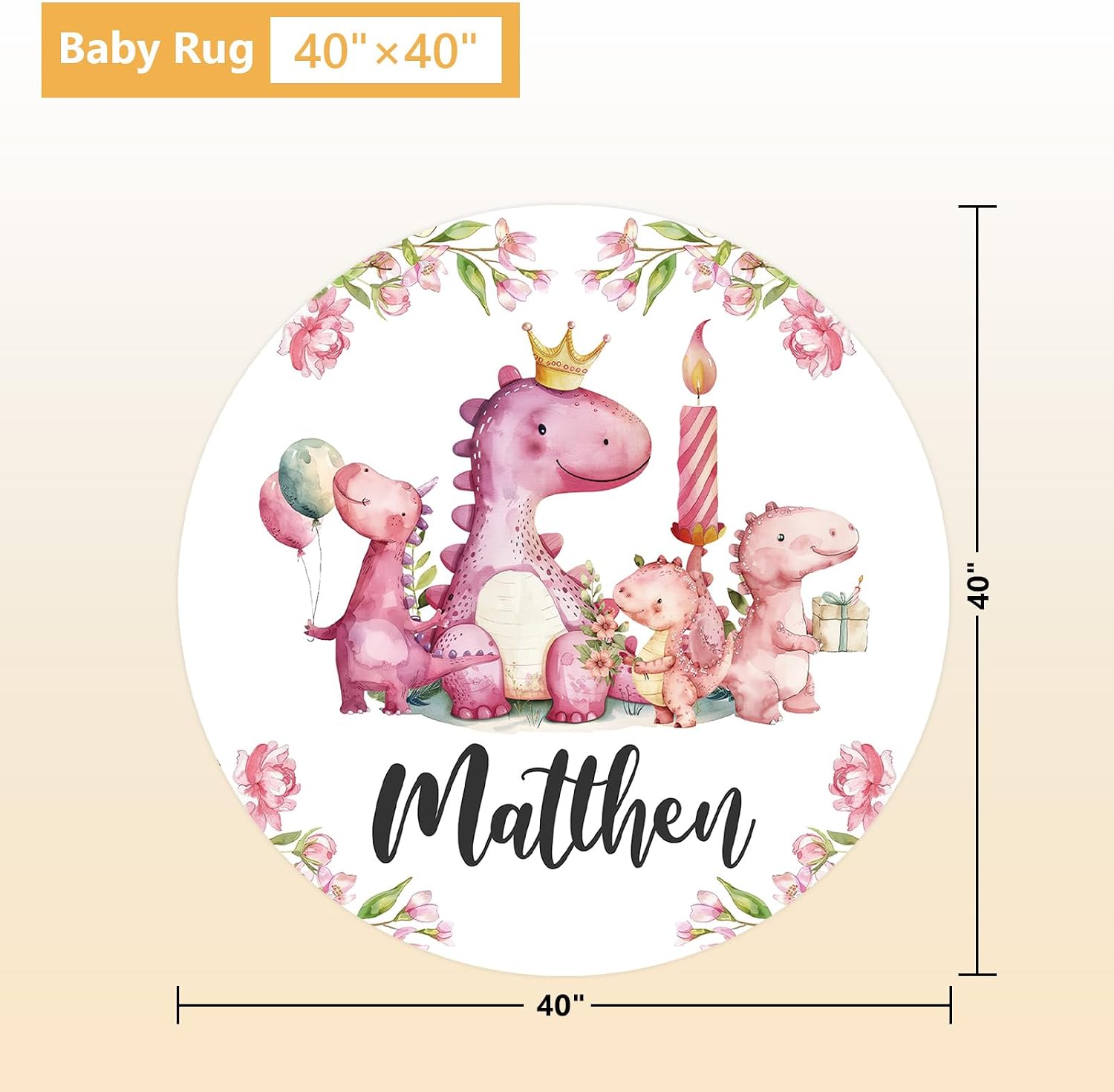 Terwex Custom Baby Crib Bedding Set - 5 Pcs Personalized Name Pink Dinosaurs Crib Set for Infants Toddlers Girls - Soft Double Layer Nursery Bedding Set - Customized Present for Birthday Baby Shower