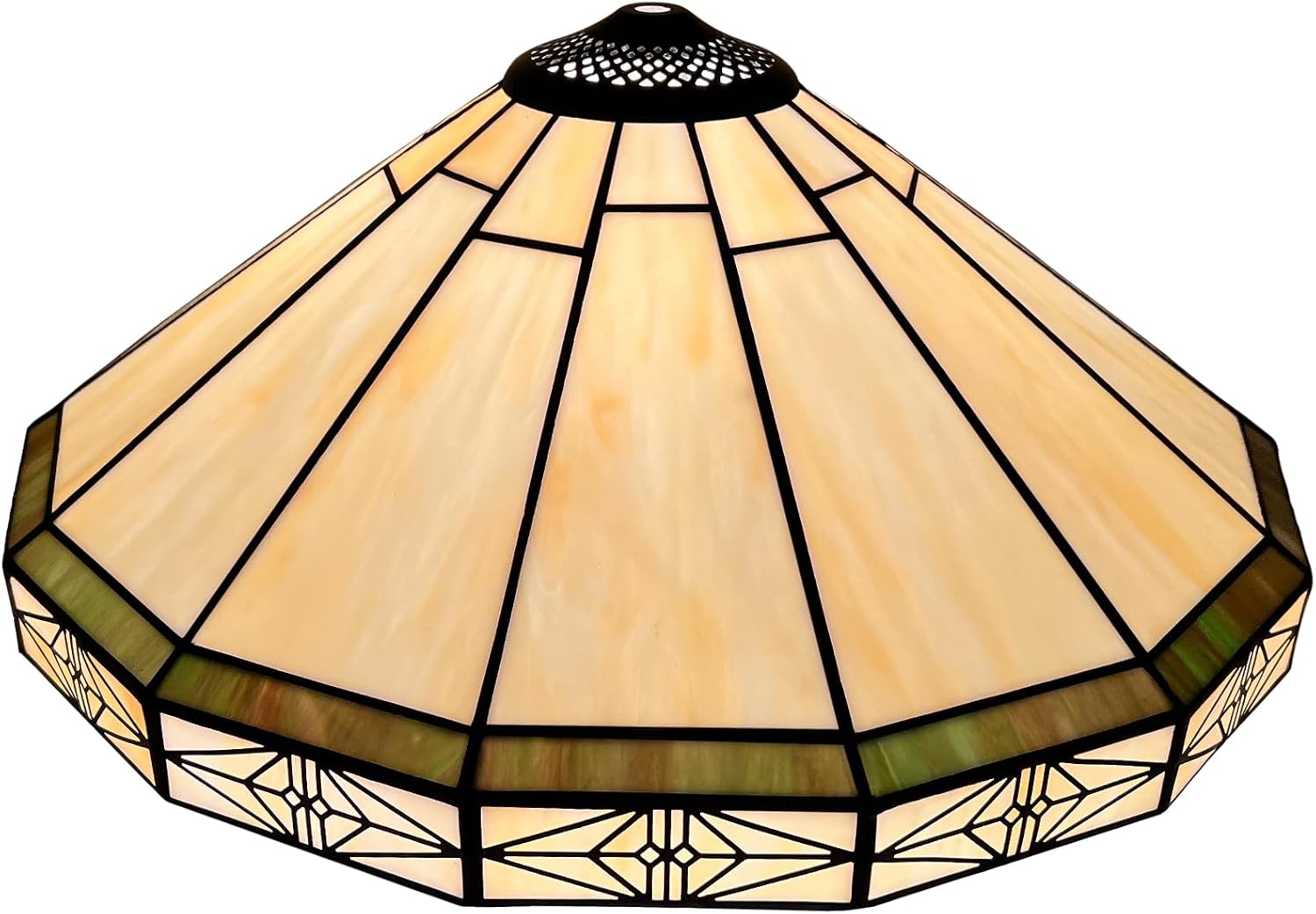 Capulina Tiffany Lamp Shade 16 Inches Wide Accessories Replacement Cream Style Stained Glass Lampshade for Table Lamp Floor Lamp