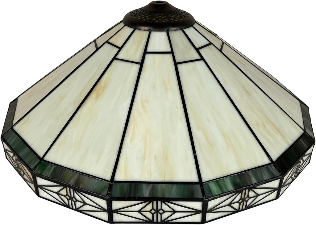 Capulina Tiffany Lamp Shade 16 Inches Wide Accessories Replacement Cream Style Stained Glass Lampshade for Table Lamp Floor Lamp