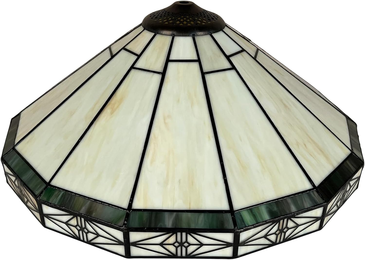 Capulina Tiffany Lamp Shade 16 Inches Wide Accessories Replacement Cream Style Stained Glass Lampshade for Table Lamp Floor Lamp