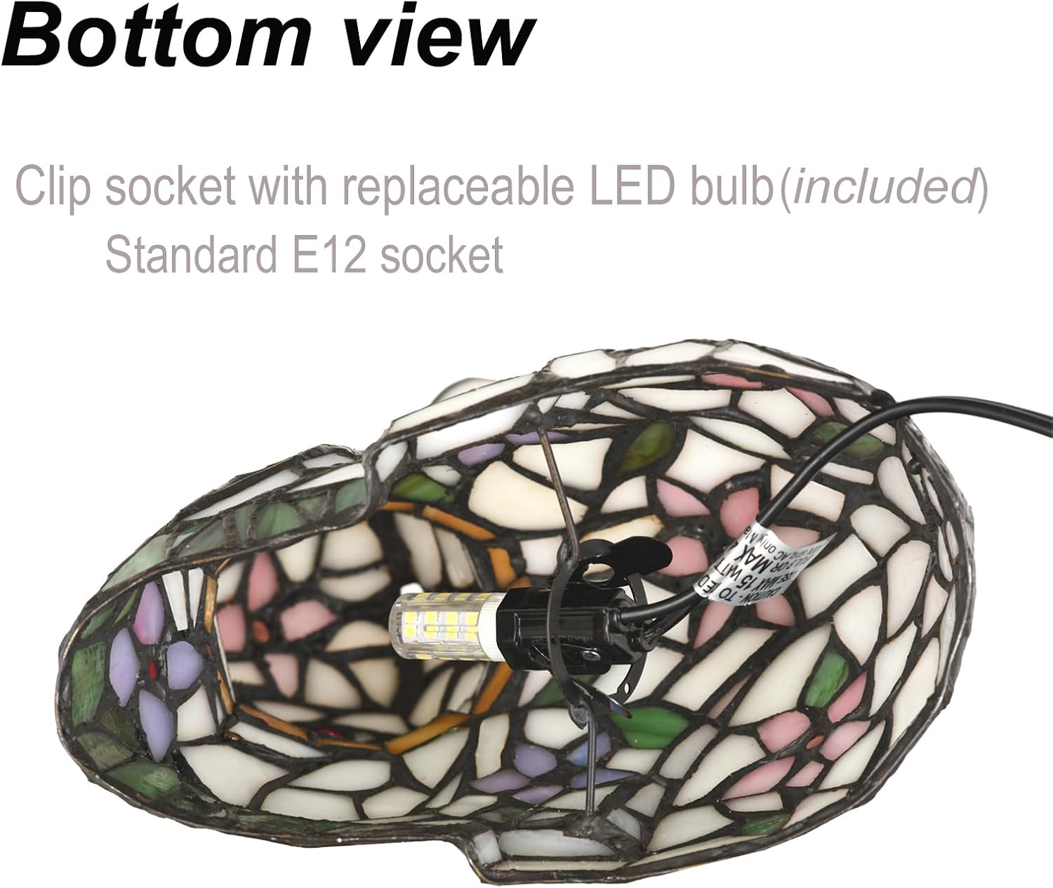 A0012 Tiffany Style Lovely Ratbbit Table Lamp Handmade Stained Glass Animal Night Light, Bunny Accent Table Lamp for Livingroom Bedroom Home Decoration