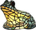 Bieye L10829 Frog Table Lamp Tiffany Style Stained Glass Accent Night Light for Home Décor Nursery Bedside (Multi-Colored)