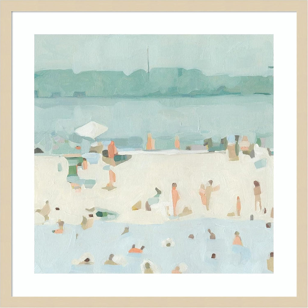 Amanti Art Framed Wall Art Print 25x25 Sea Glass Sandbar I by Emma Scarvey, Abstract Wall Art, Coastal Decor, Medium Poster Painting Artwork for Living Room, Bedroom, Bathroom, Kitchen, Office or