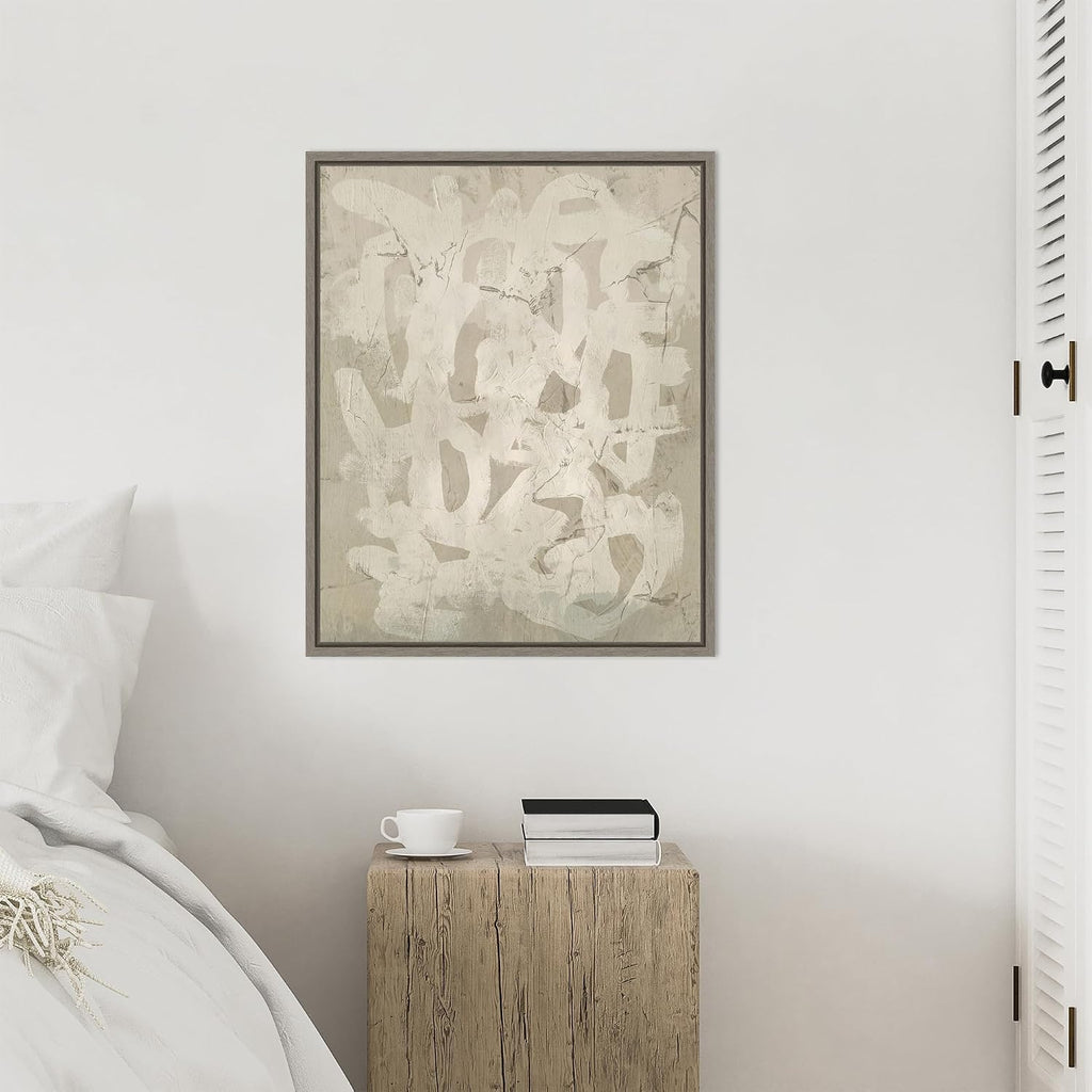 Amanti Art Framed Canvas Wall Art 28x23 Impasto Artifact II by June Erica Vess, Framed Wall Art Canvas, Abstract Artwork, Country Rustic Decor, Medium Poster Painting for Living Room, Bedroom,