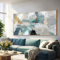 Kureful Green and White Canvas Wall Art Contemporary Wall Decor Abstract Poster Printing 36'x70' Office Art Pictures Bedroom Decorations