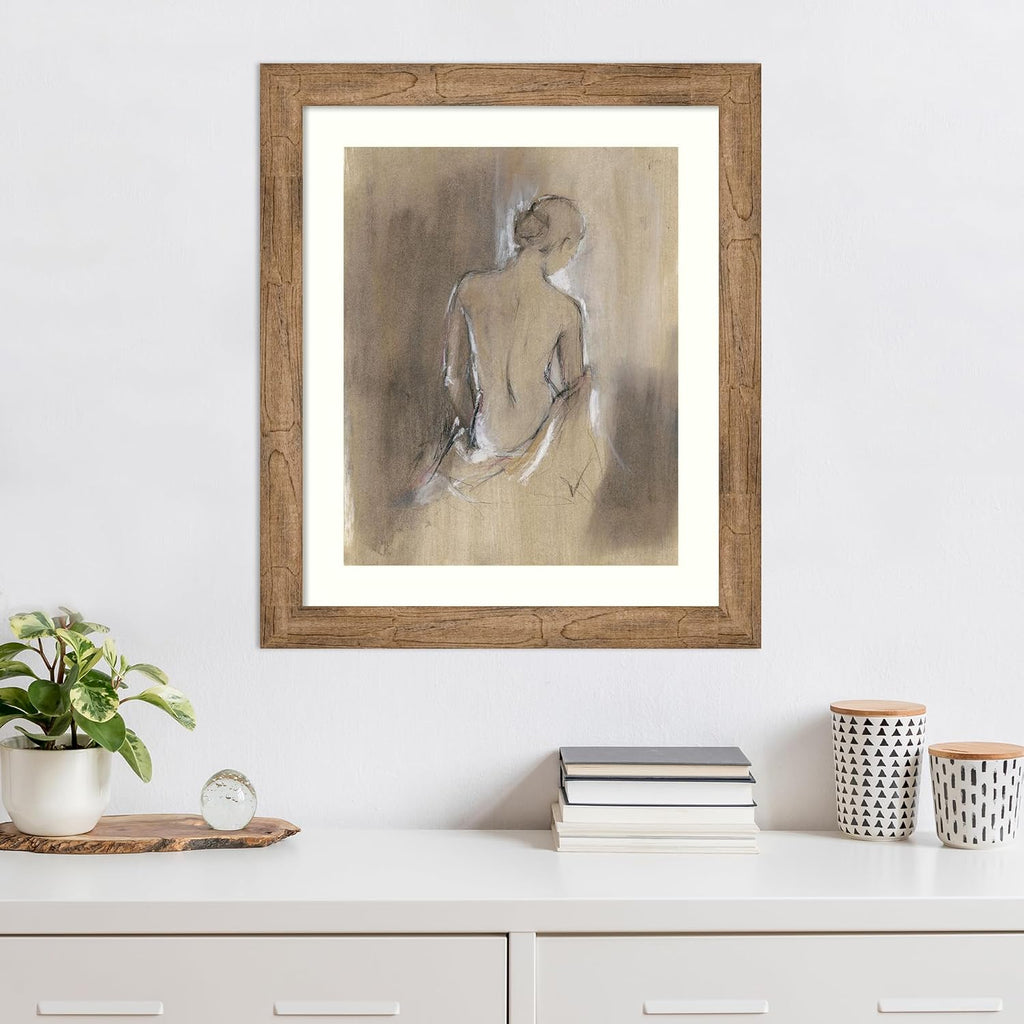 Amanti Art Framed Wall Art Print 28x24 Embellished Contemporary Figure II by Ethan Harper, People Wall Art, Modern Contemporary Decor, Medium Poster Painting Artwork for Living Room, Bedroom,