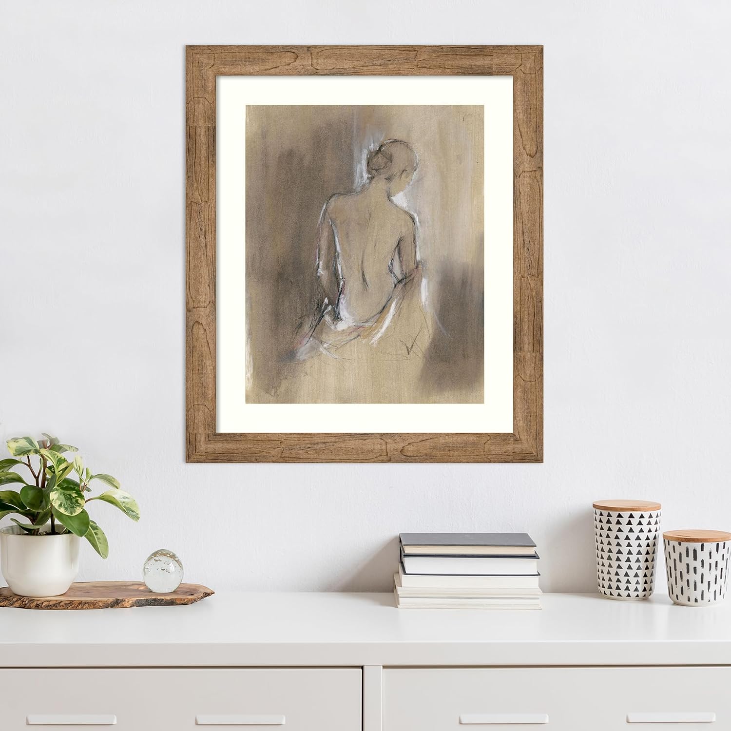 Amanti Art Framed Wall Art Print 28x24 Embellished Contemporary Figure II by Ethan Harper, People Wall Art, Modern Contemporary Decor, Medium Poster Painting Artwork for Living Room, Bedroom,
