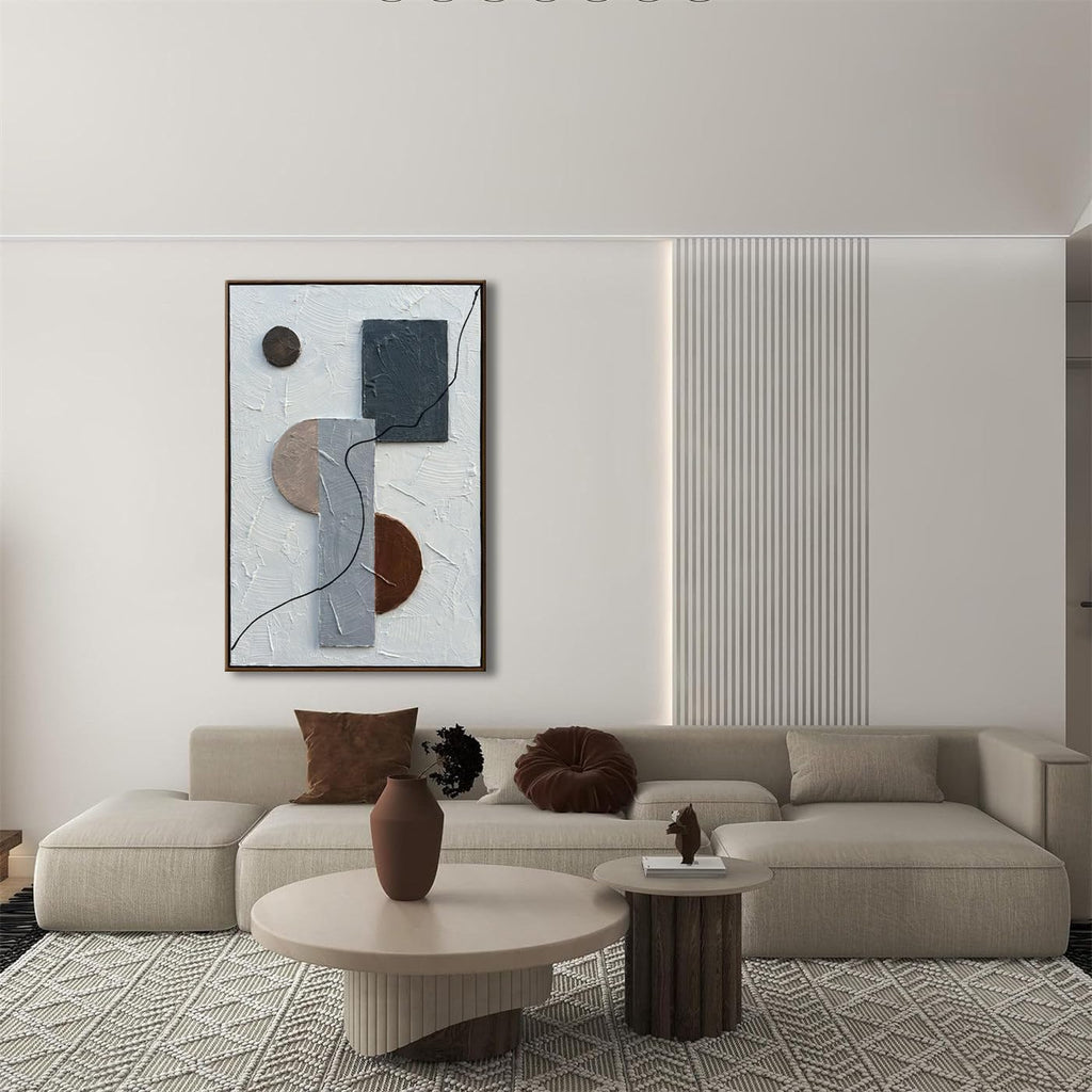 Framed Modern Textured Wall Art, Framed Artwork, Abstract 3D Wall Paintings Sculptural Wall Art, Boho Wall Hanging, Textured Art
